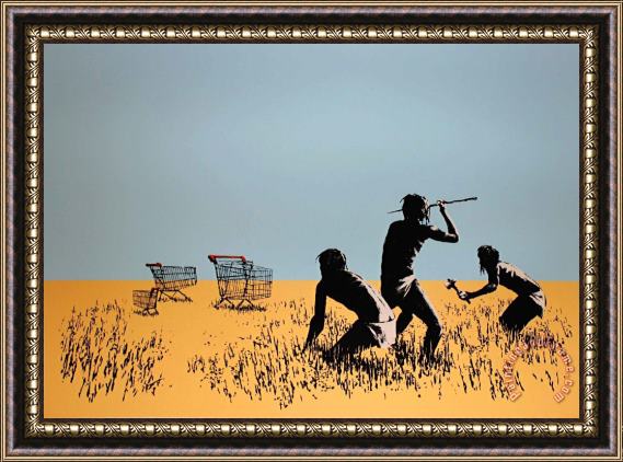 Banksy Trolleys [coloured], 2007 Framed Print